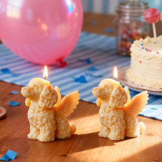 3D Cute Angel Puppy Silicone Candle Mold for Kids' Birthday Party