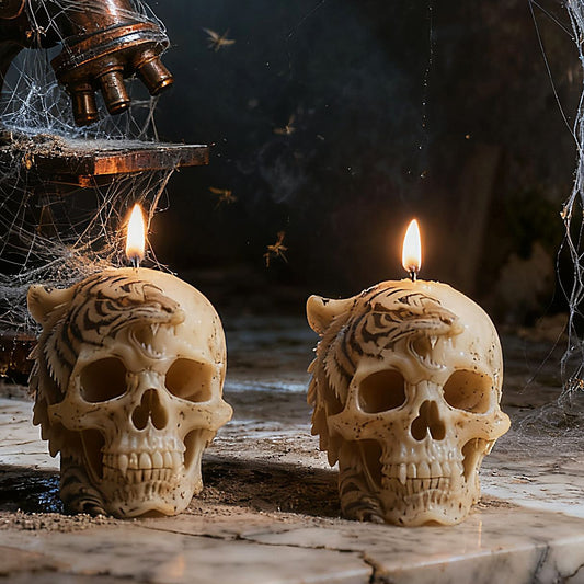 3D Tiger Skull Silicone Candle Mold