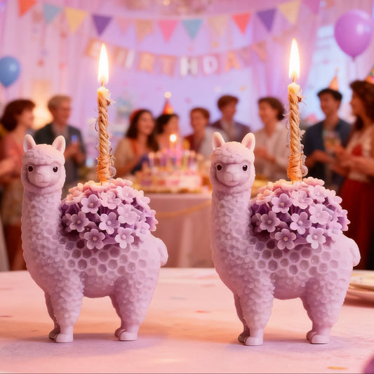 Cute Alpaca with Flower Silicone Mold