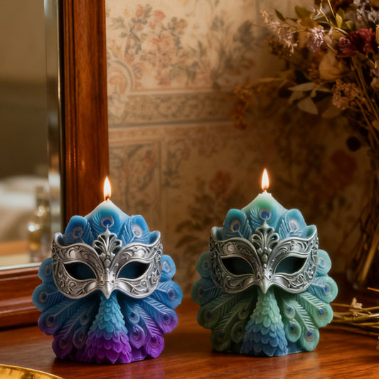 Peacock Feather Mask Silicone Candle Mold
