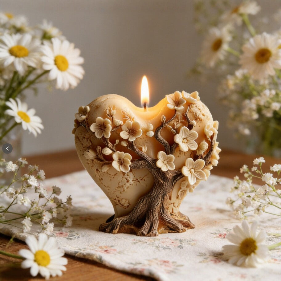 Love Heart Tree Scented Candle Silicone Mold
