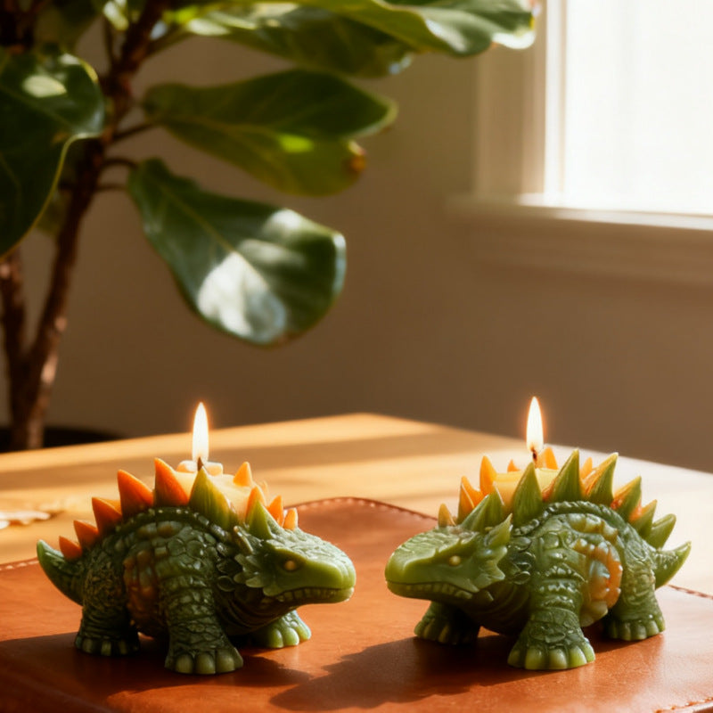 3D Armored Dinosaur Sculpture Candle Mold