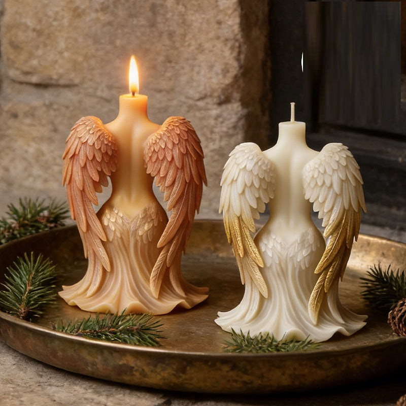 3D Relief Fallen Angel Winged Skull Silicone Mold