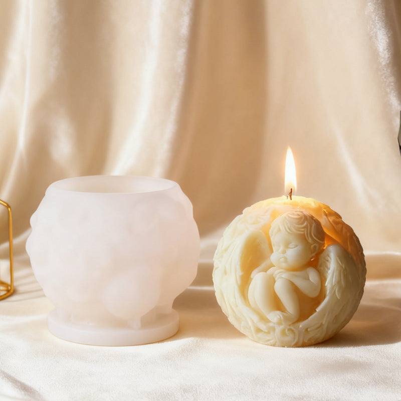 3D Spherical Angel Baby Silicone Candle Mold