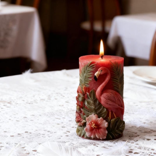 3D Relief Flamingo Scented Candle Silicone Mold