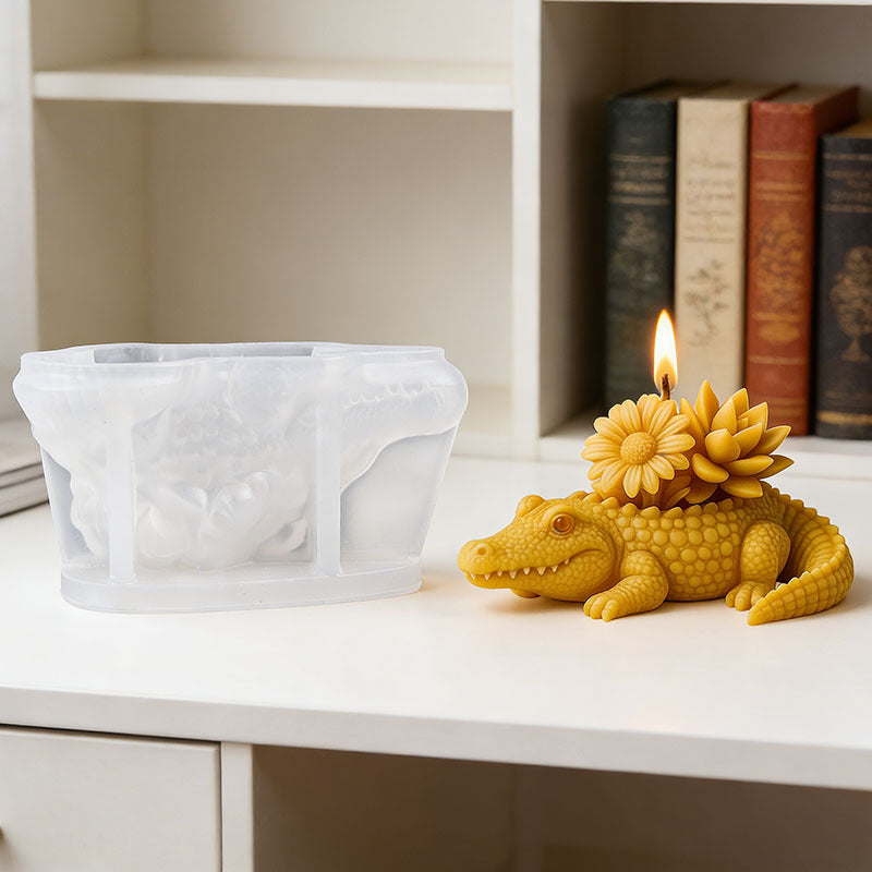 3D Crocodile Silicone Candle Mold