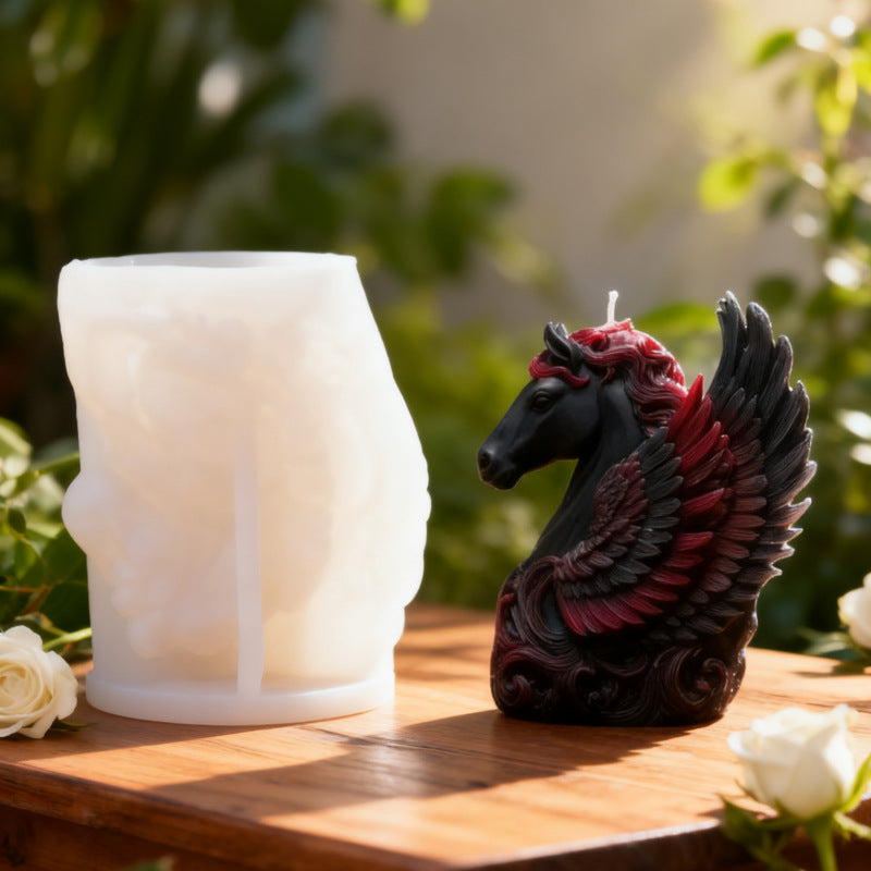 3D Relief Pegasus Scented Candle Silicone Mold