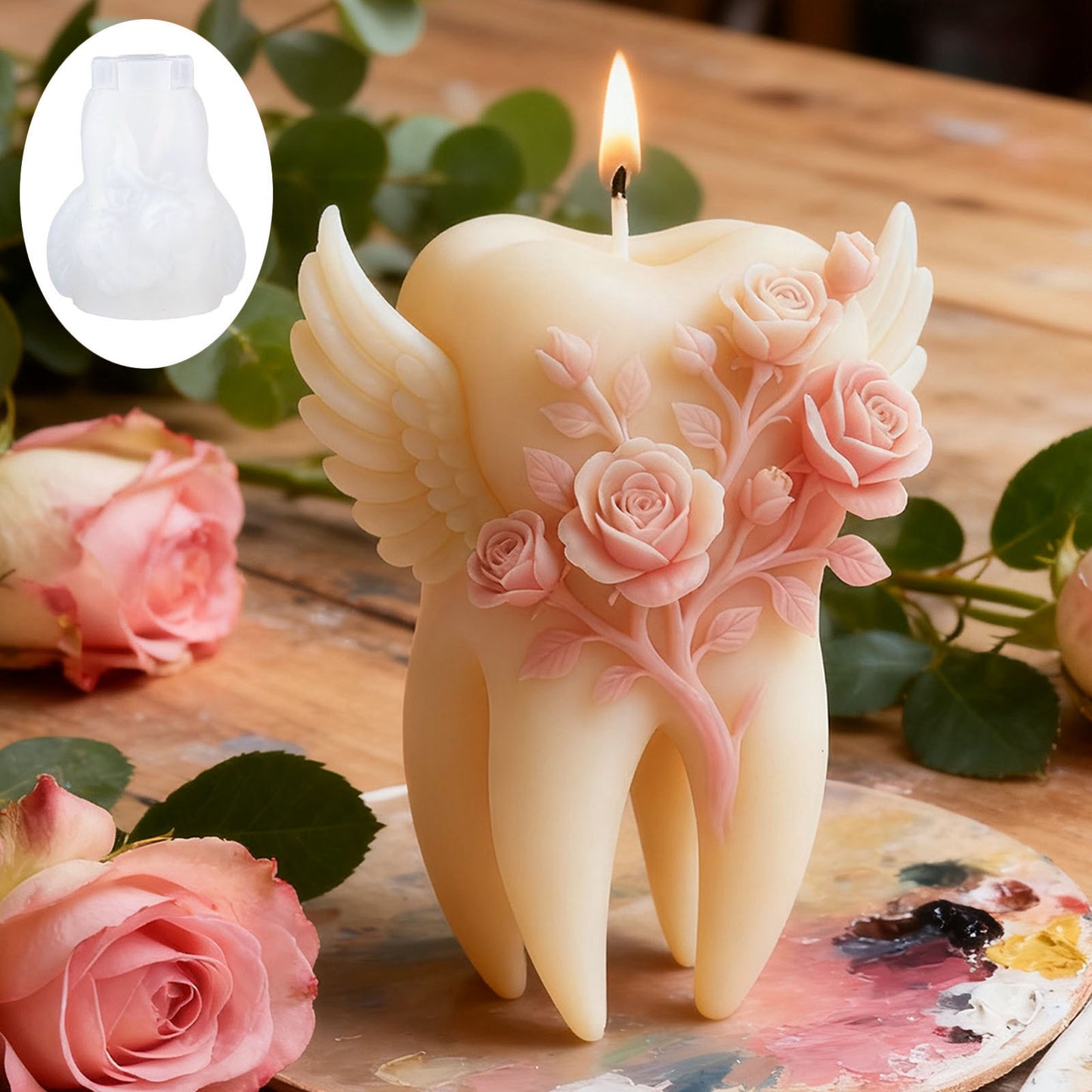 Angel Tooth & Rose Scented Candle Silicone Mold