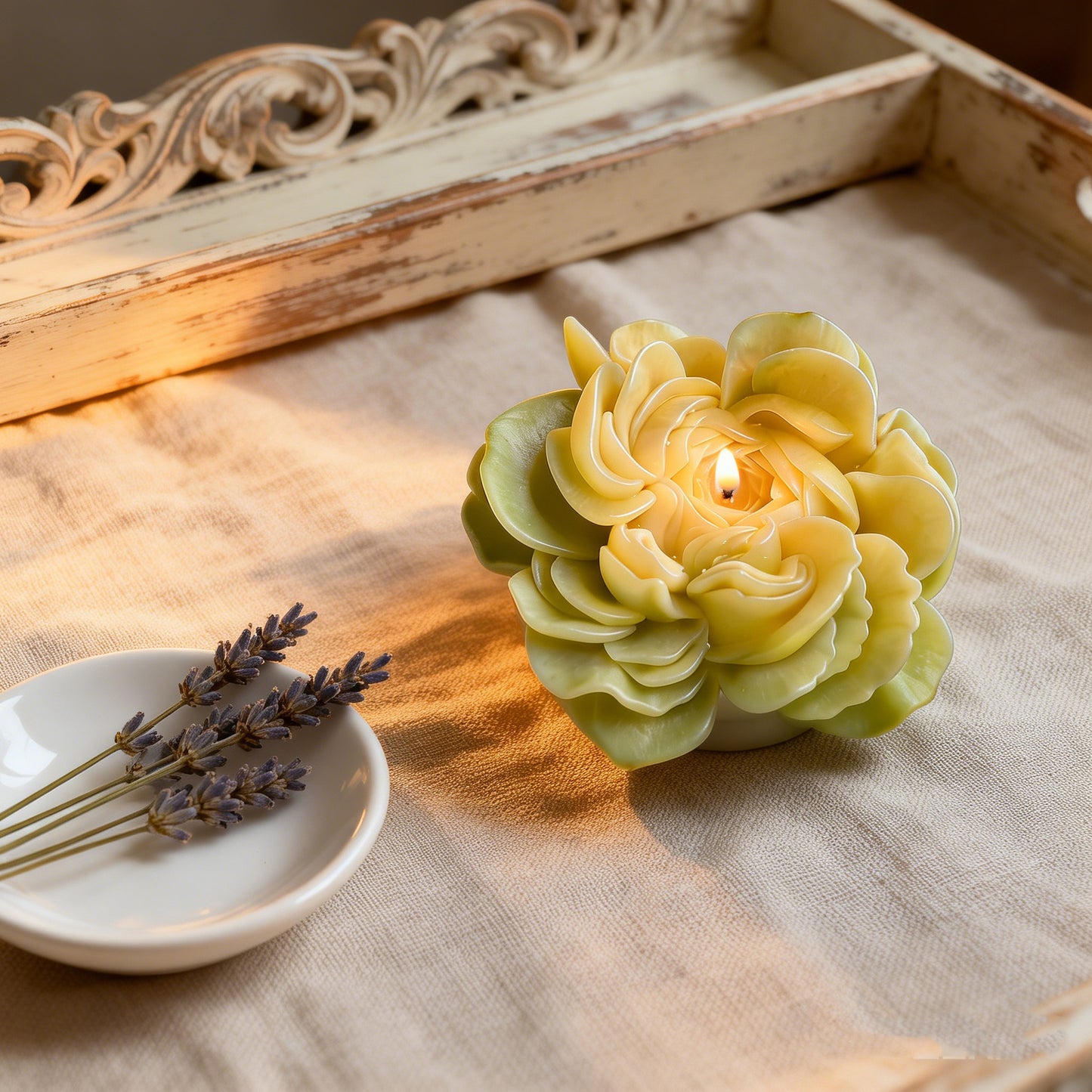 3D Ranunculus Flower Scented Candle Silicone Mold