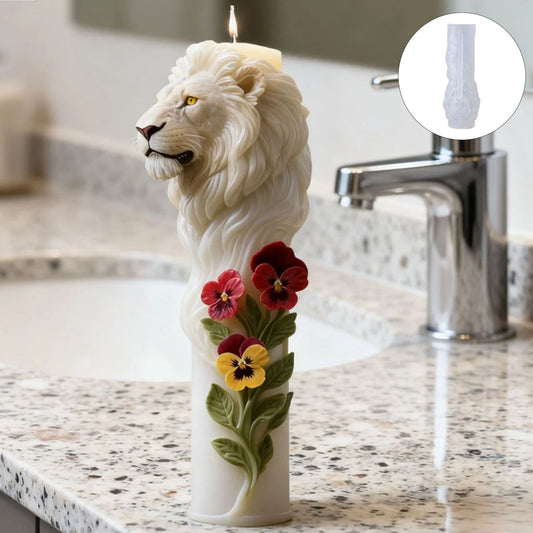3D Lion Head Scented Candle Silicone Mold