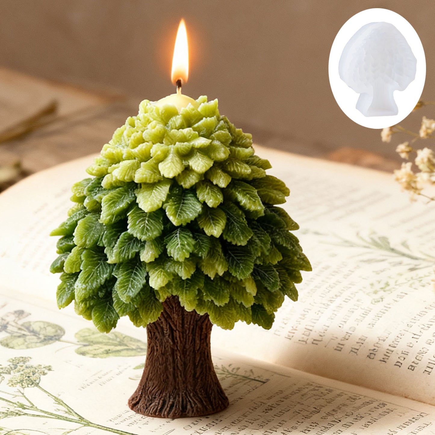 Realistic Tree Scented Candle Silicone Mold