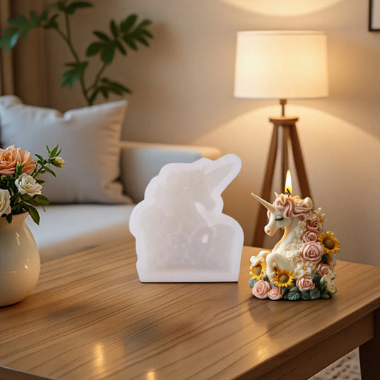 Floral Unicorn Scented Candle Silicone Mold