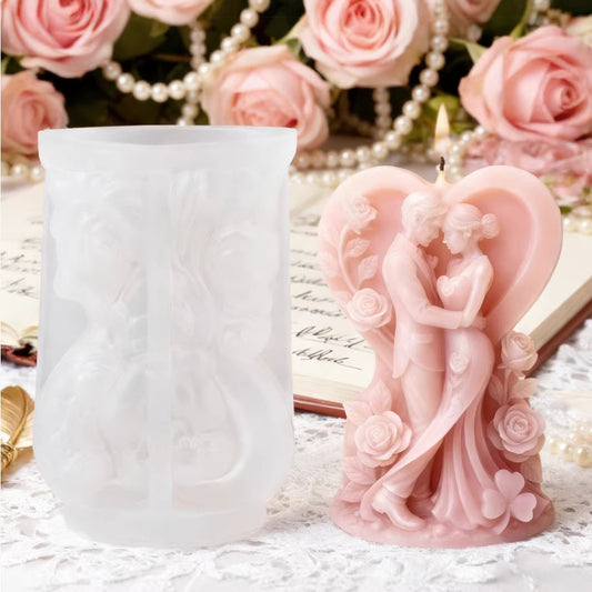 3D Hugging Couple Silicone Candle Mold