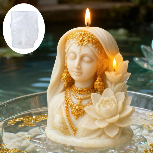 3D Lotus Goddess Silicone Scented Candle Mold