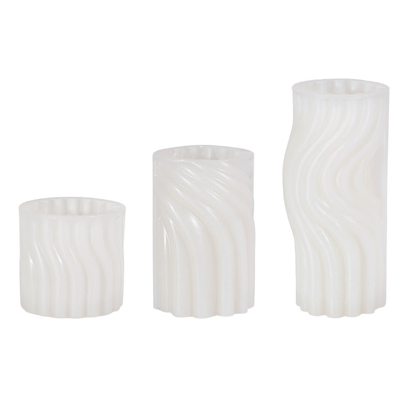 Modern Wavy Cylinder Silicone Candle Mold