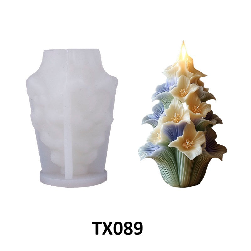 3D Flower Bouquet Silicone Scented Candle Mold