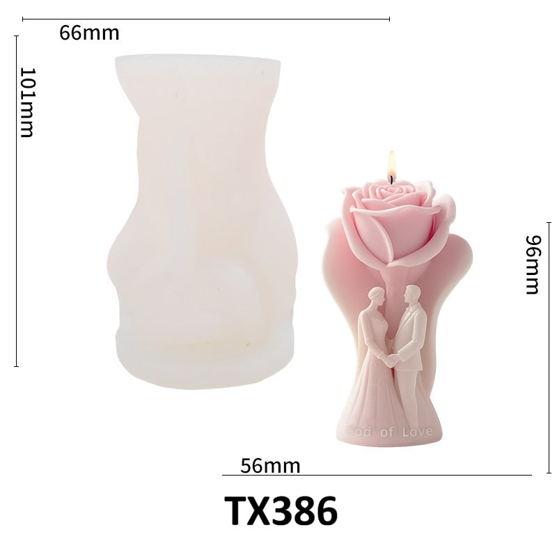 Eternal Rose Vow 3D Flower Silicone Candle Mold