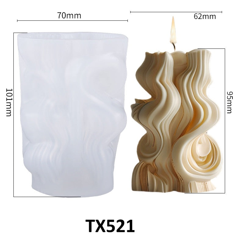 Wavy Scented Candle Silicone Mold