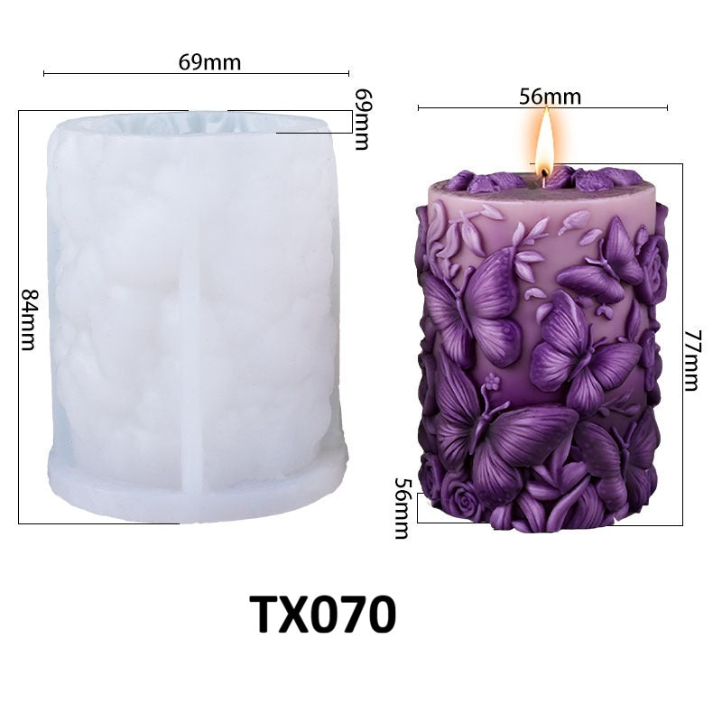 Butterfly Cylinder Scented Candle Silicone Mold