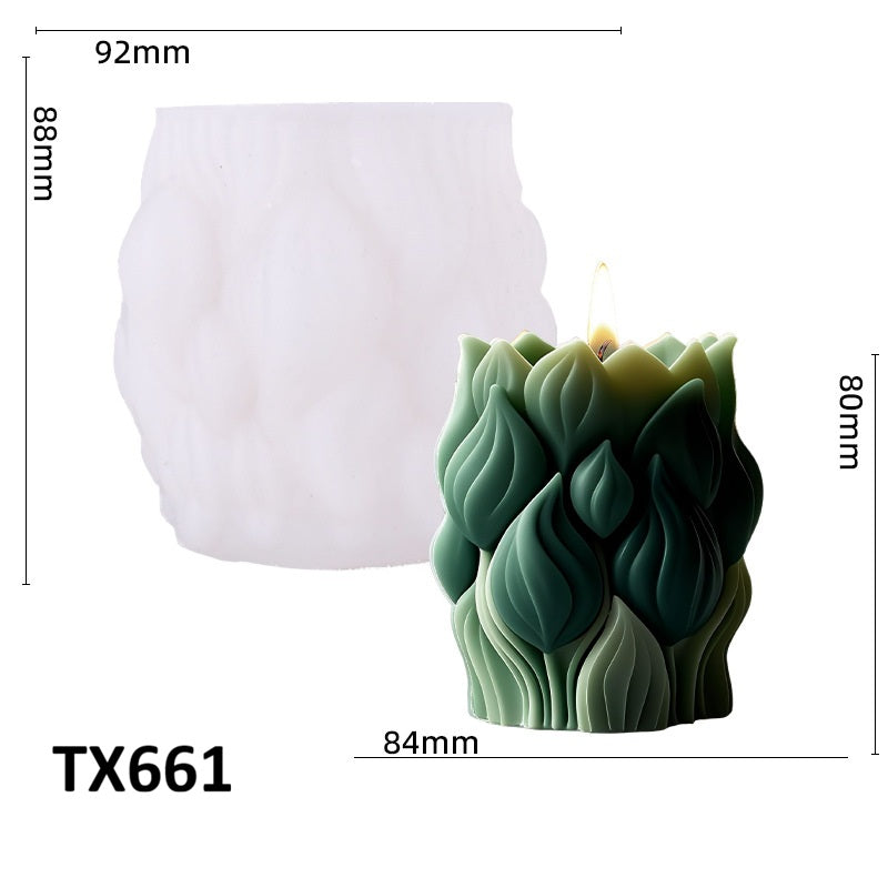 Tulip Pillar Scented Candle Silicone Mold