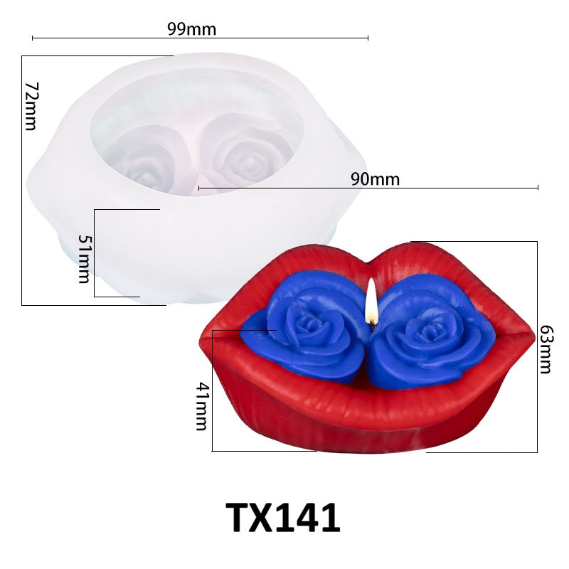 Rose Lips Scented Candle Silicone Mold