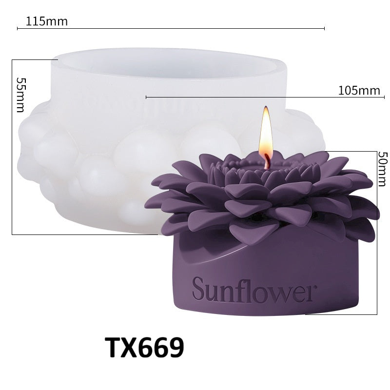 Sunflower Scented Candle Silicone Mold
