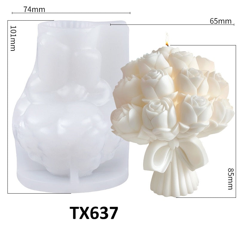 Flower Bouquet Scented Candle Silicone Mold