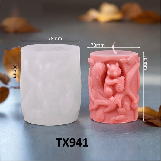 3D Squirrel Scented Candle Silicone Mold