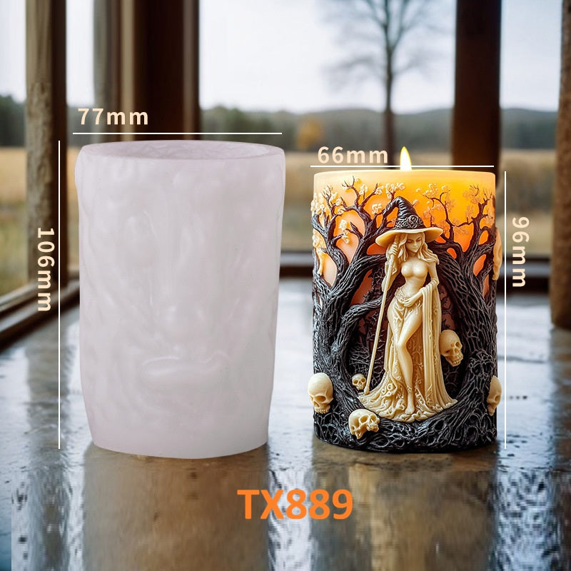 Halloween Witch Scented Candle Silicone Mold
