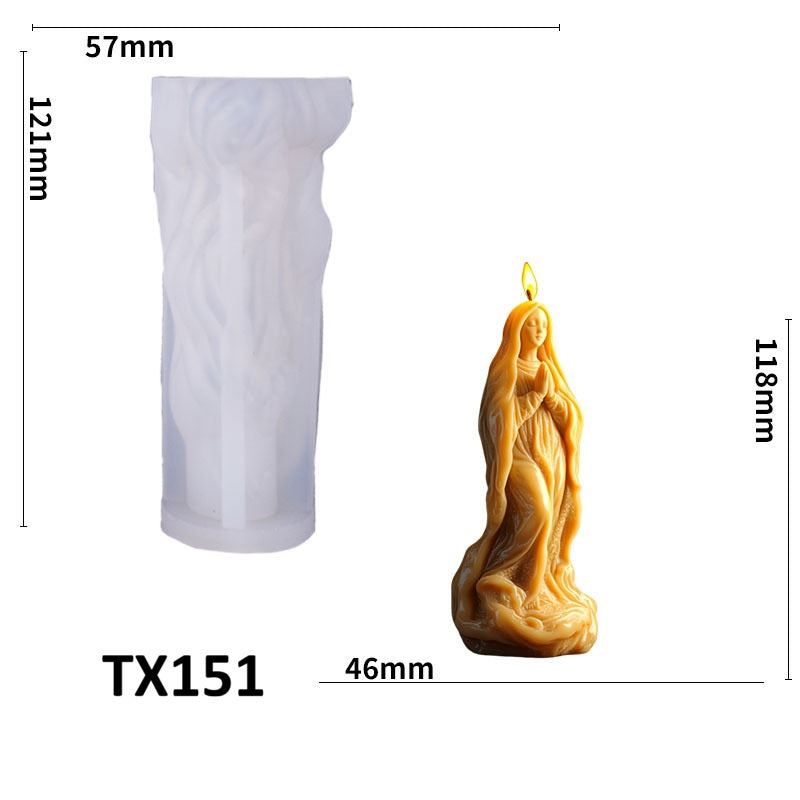 3D Religious Icon Scented Candle Silicone Mold