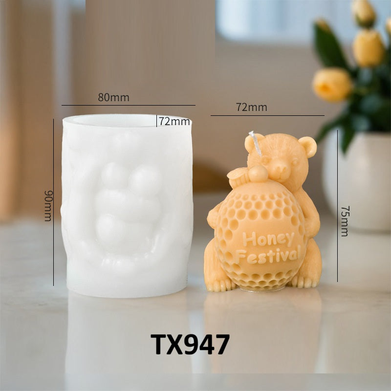 Cute Bear Scented Candle Silicone Mold
