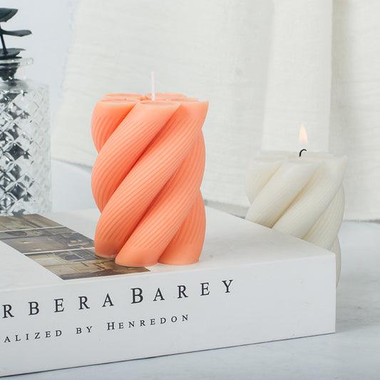 3D Spiral Pillar Silicone Candle Mold