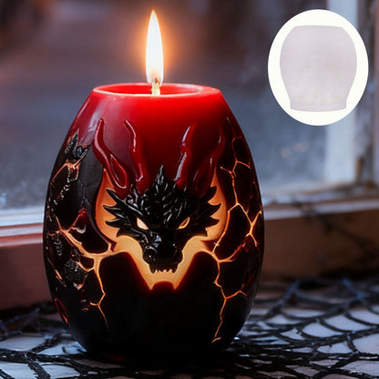 3D Dragon Egg Silicone Candle Mold with Relief Carving