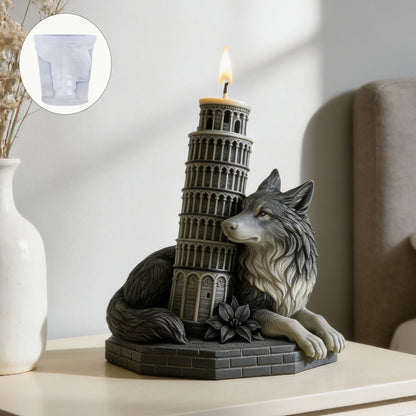 Wolf & Leaning Tower of Pisa Candle Silicone Mold