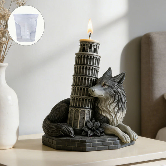 Wolf & Leaning Tower of Pisa Candle Silicone Mold