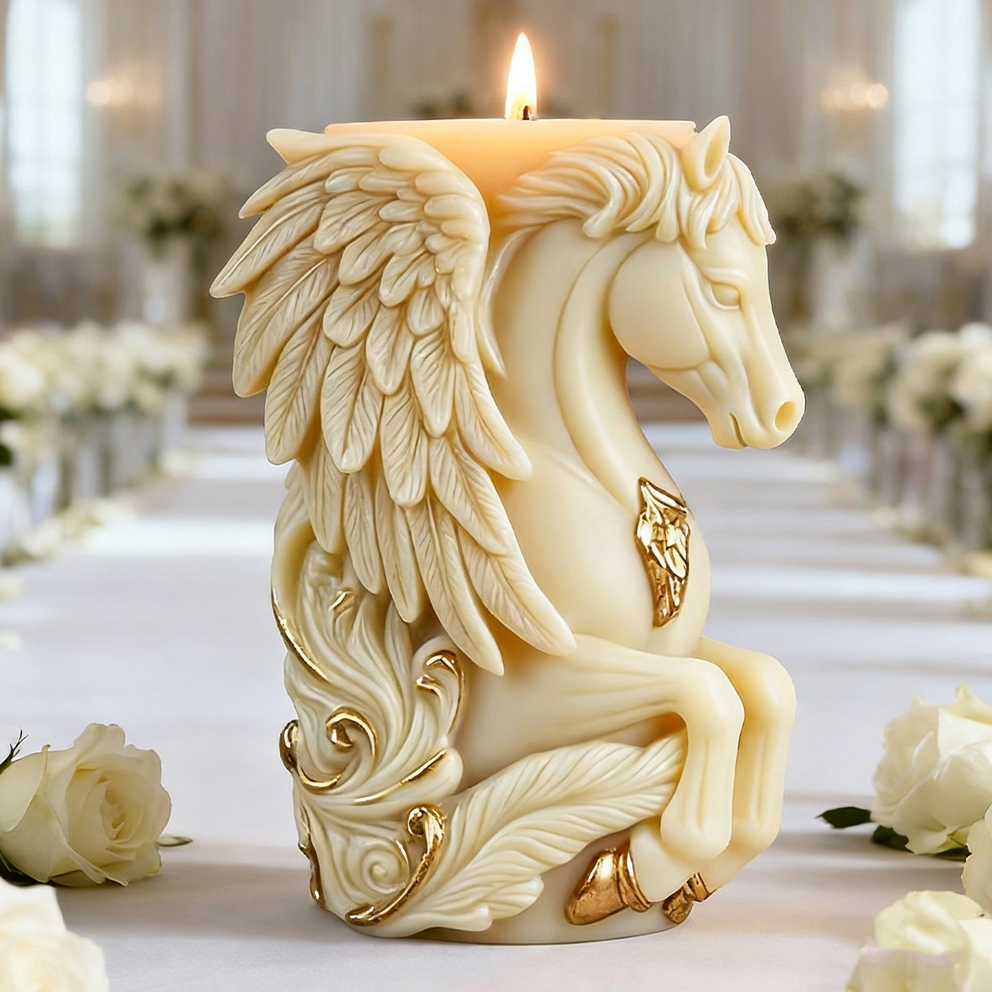 Golden-Winged Pegasus Candle Silicone Mold