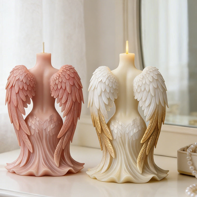 3D Relief Fallen Angel Winged Skull Silicone Mold