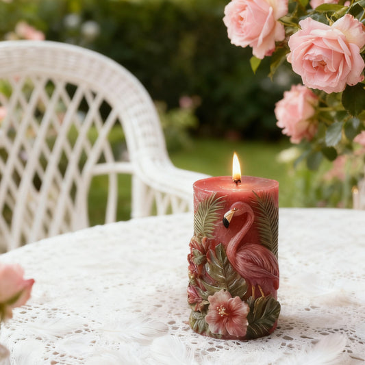 3D Relief Flamingo Scented Candle Silicone Mold