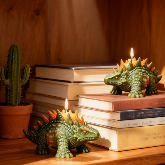 3D Armored Dinosaur Sculpture Candle Mold