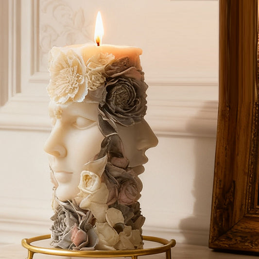 Abstract Face Sculpture Silicone Mold for DIY Candles