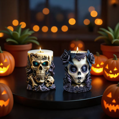 Halloween 3D Skull Silicone Candle Mold