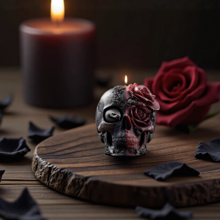 Gothic Skull & Serpentine Floral Silicone Mold