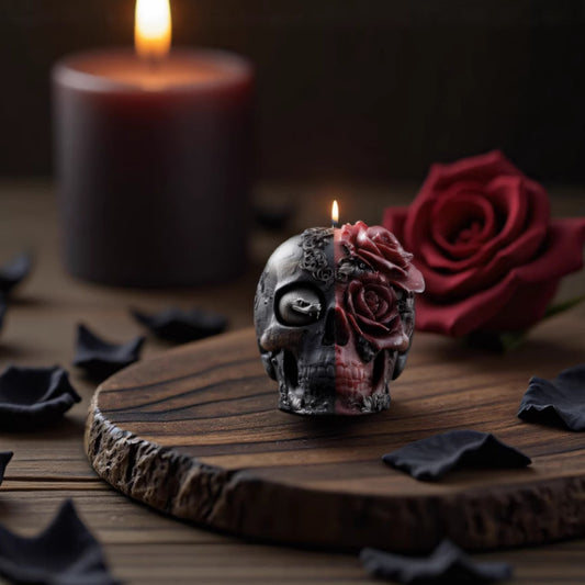 Gothic Skull & Serpentine Floral Silicone Mold