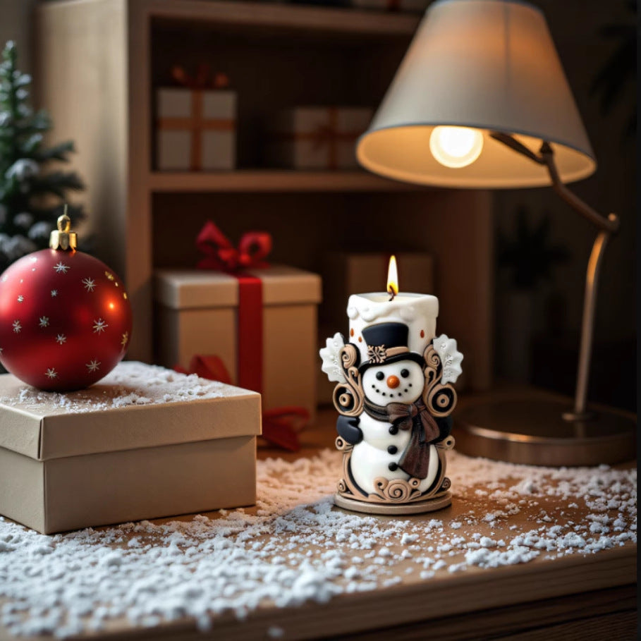 3D Winter Snowman Silicone Candle Mold