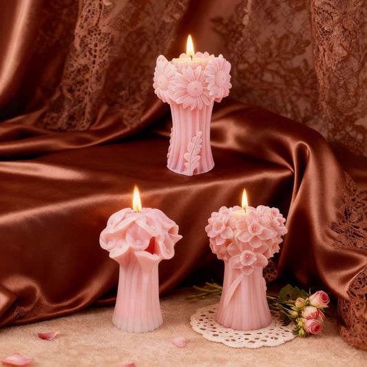 3D Flower Bouquet Candle Silicone Mold