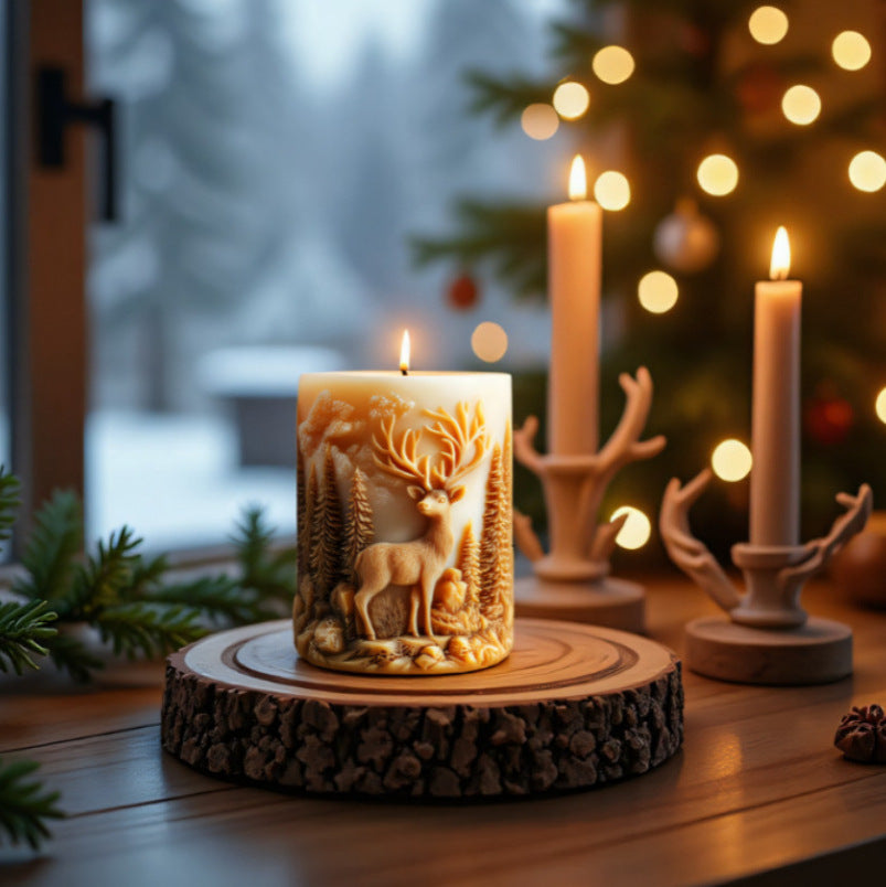 Forest Deer Scented Candle Silicone Mold