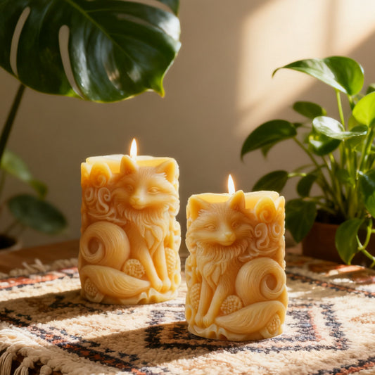 3D Relief Fox Scented Candle Silicone Mold