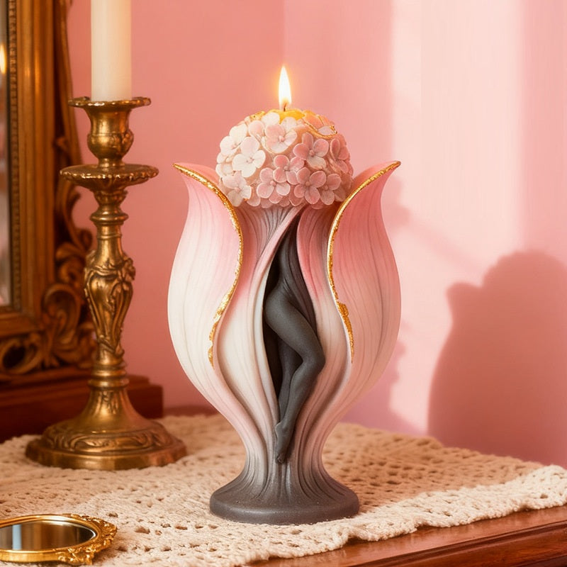 3D Floral Female Body Scented Candle Mold