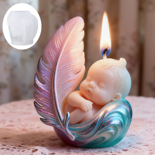 Feather Cradle Baby Candle Silicone Mold