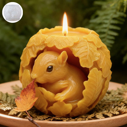 3D Relief Squirrel Scented Candle Silicone Mold